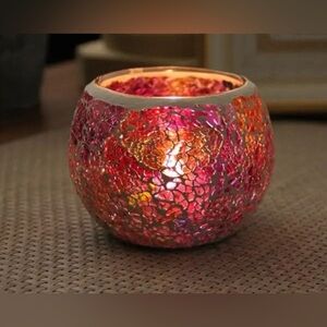 European Style Glass Mosaic Candleholder | Handcrafted